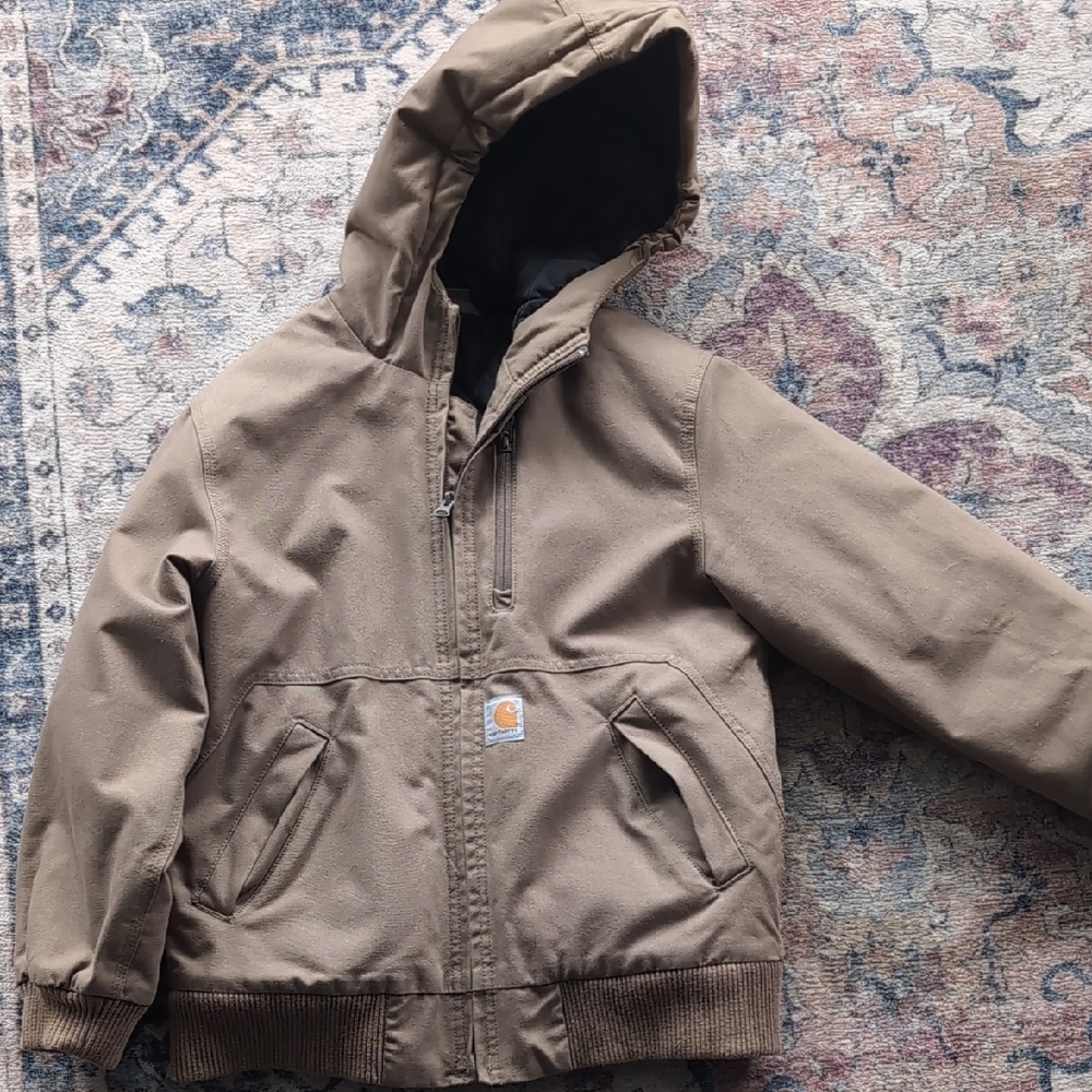 Carhartt Kids Tan Hooded Puffer Jacket